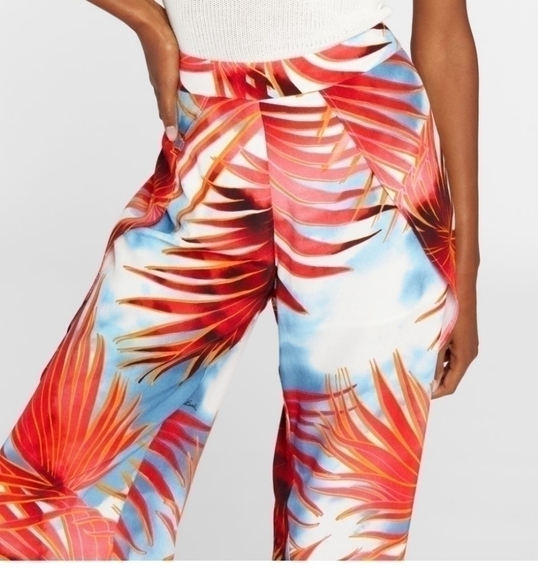 just CAVALLI PALM-PRINT FLARED TROUSERS - Picture 5 of 10